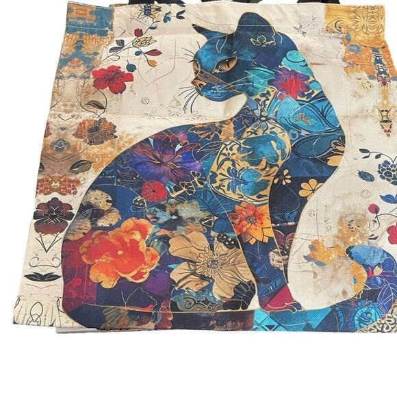 Colorful Cat Print Tapestry Tote - Picture 1 of 4